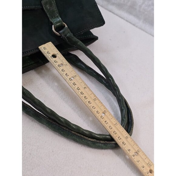 Patricia Nash Dark Green Leather Brushed Italian Nubuck Primrose Satchel Handbag - Picture 5 of 13
